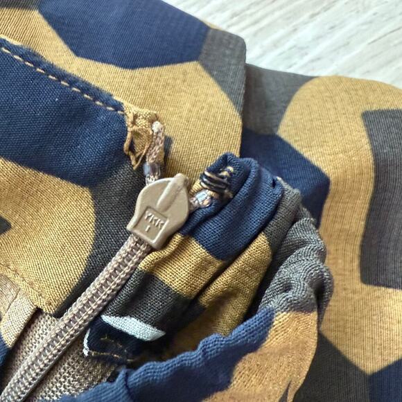 Marni Tan Blue Geometric Pattern Skirt Side Pockets Size 40 - Picture 6 of 9